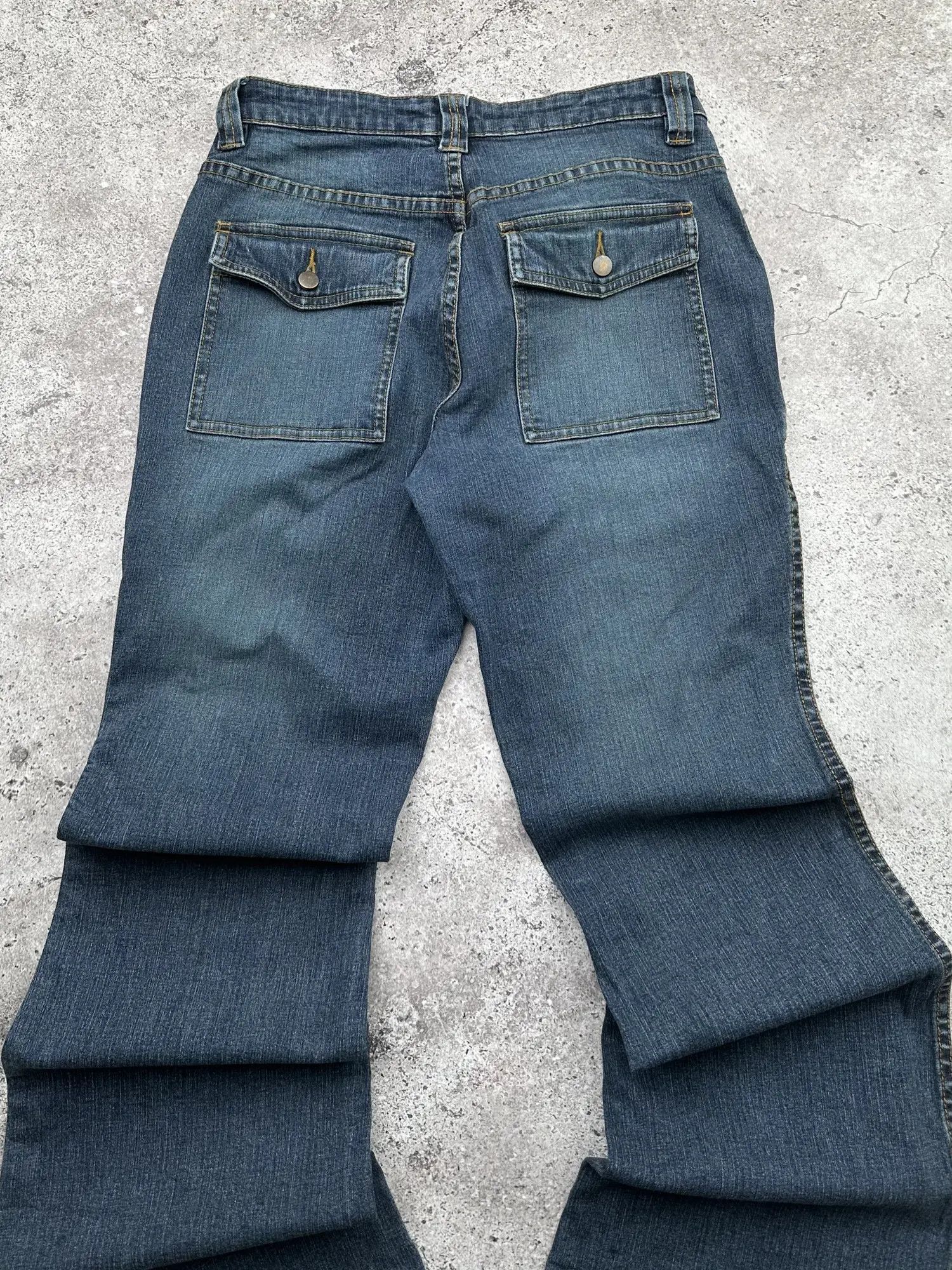 Japanese Brand Vintage Cargo Flare Jeans C258(V546) Size 27" / US 4 / IT 40 - 6 Thumbnail