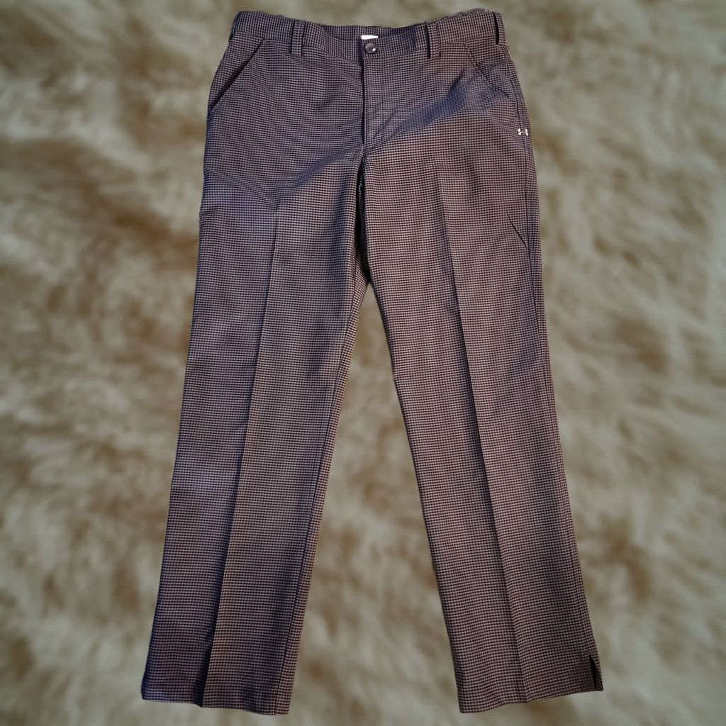 Under Armour Under Armour Pants Mens 36x32 Gray Check Bentgrass Tech Golf Performance Stretch Chino Casual Straight Logo Preppy Sports Mens Size US 36 / EU 52 - 1 Thumbnail