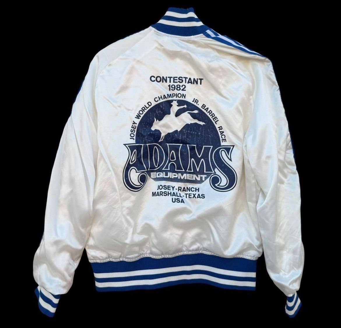 Vintage 1980s Vintage Rodeo Satin Bomber white & blue large Size US L / EU 52-54 / 3 - 1 Thumbnail