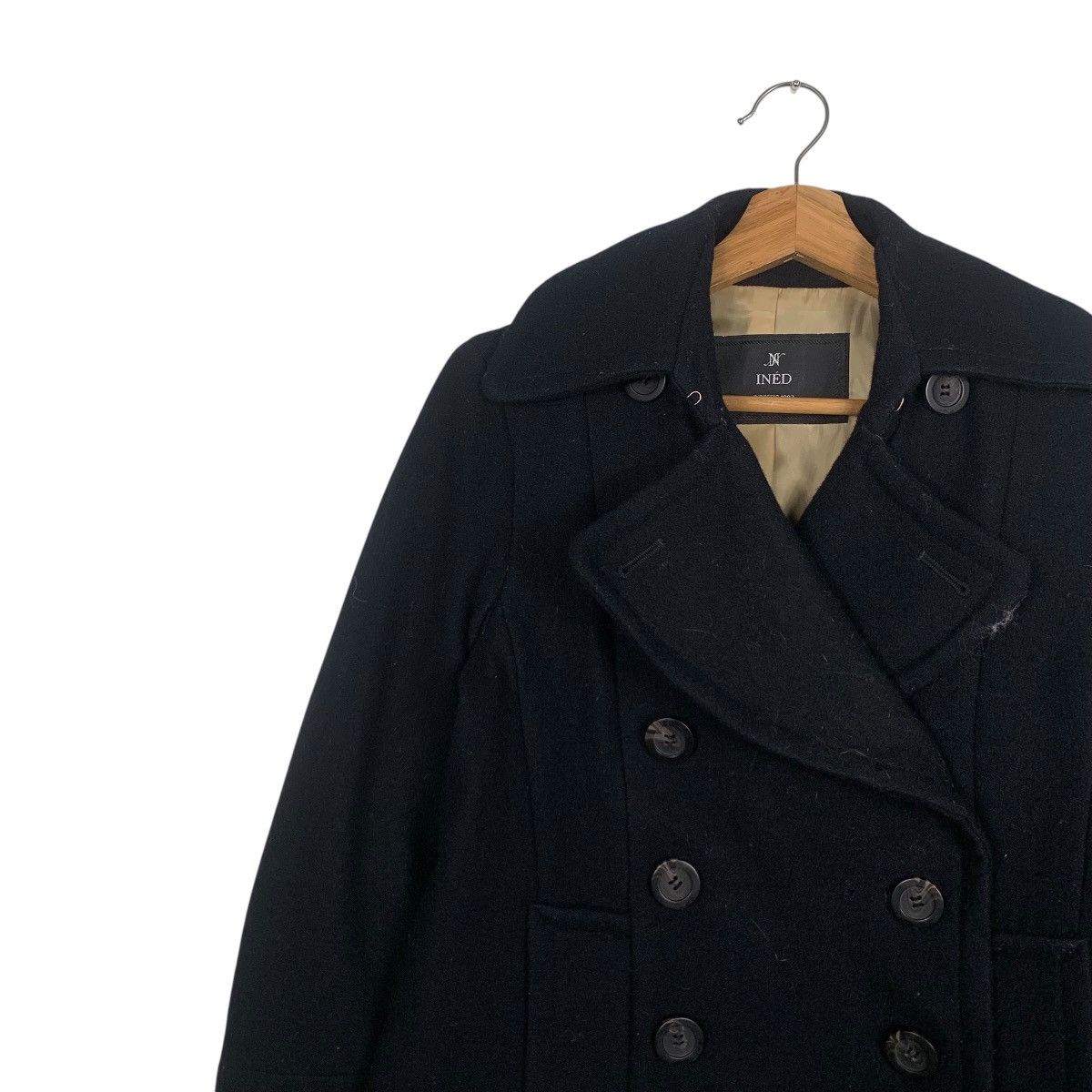 Japanese Brand INED Double Collar Double Breasted Wool Coat #1816-C20 Size S / US 4 / IT 40 - 6 Thumbnail
