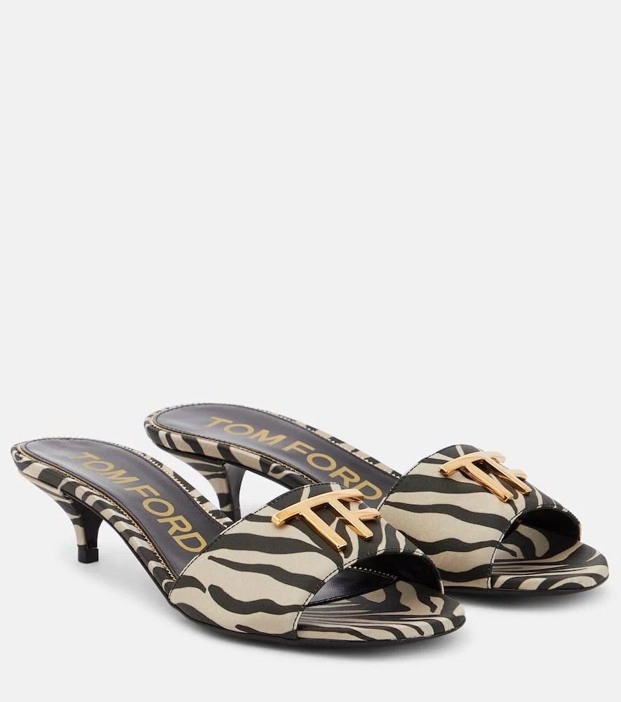 image of Tom Ford O1Loc1C0424 Mule Shoess In Black/white Shoes, Women's (Size 9)