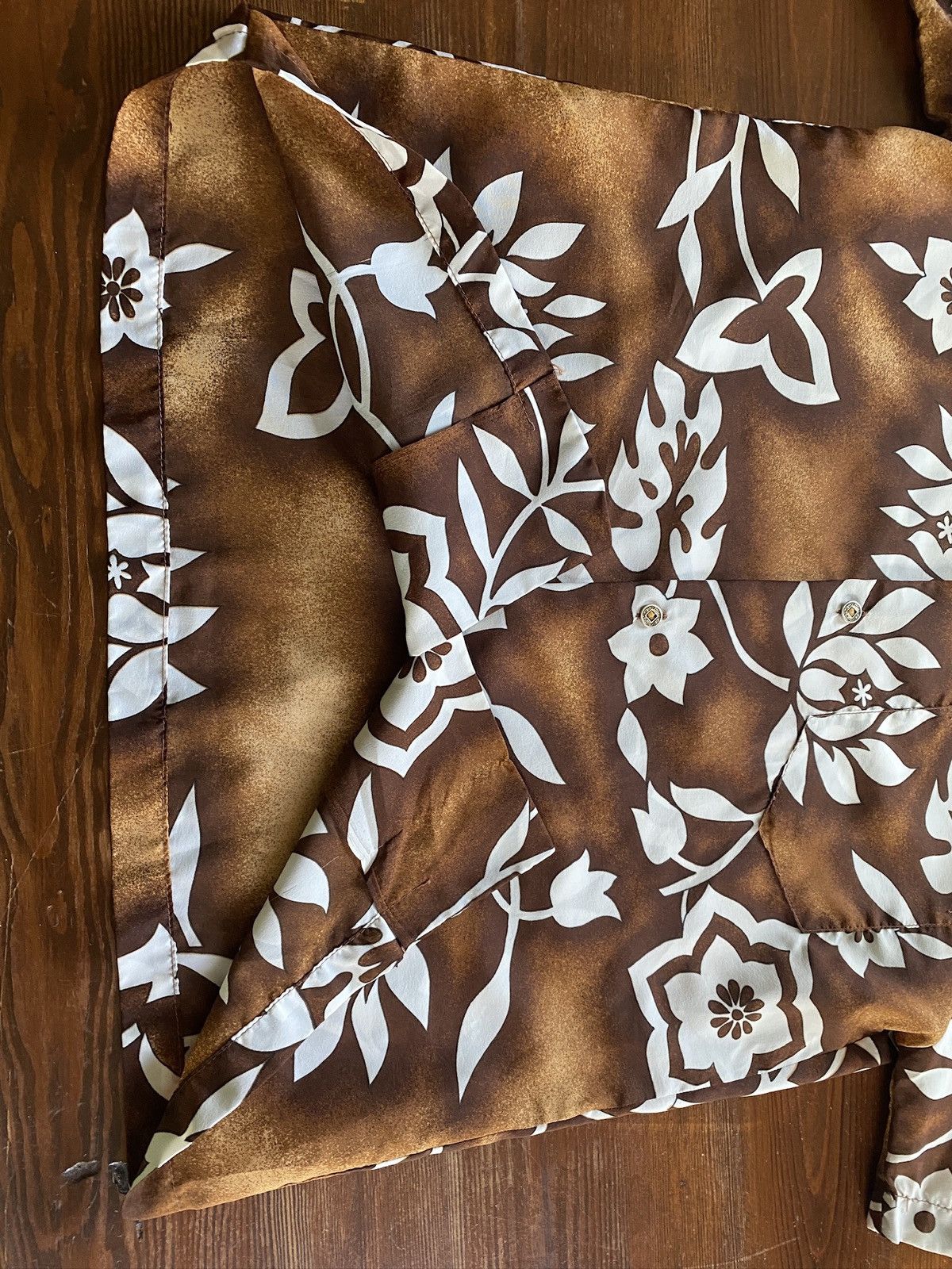 Vintage Vintage 60’s/70’s Brown Hawaiian Shirt Button Up Size US M / EU 48-50 / 2 - 12 Thumbnail