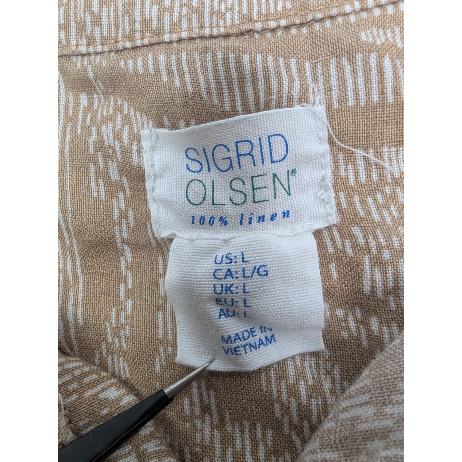 Vintage VINTAGE Sigrid Olsen Women's Large Linen Button-Up Cap Sleeve Hawaiian Shirt Size L / US 10 / IT 46 - 7 Thumbnail