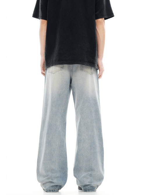 Japanese Brand × Vintage American retro washed blue ripped loose jeans for men Size US 32 / EU 48 - 4 Thumbnail