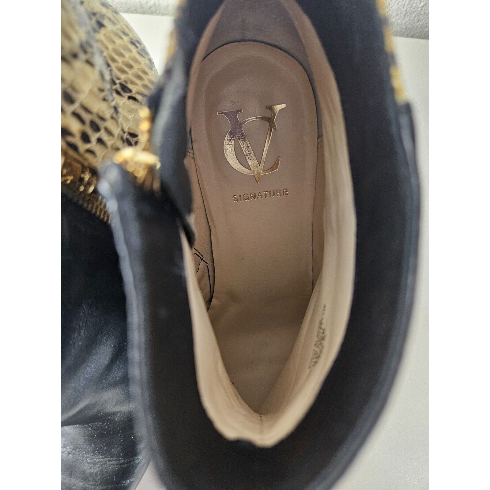 Vince Camuto Vince Camuto Women’s LeatherHeels – Black & Snake Print Sz 8 Size US 8 / IT 38 - 5 Thumbnail