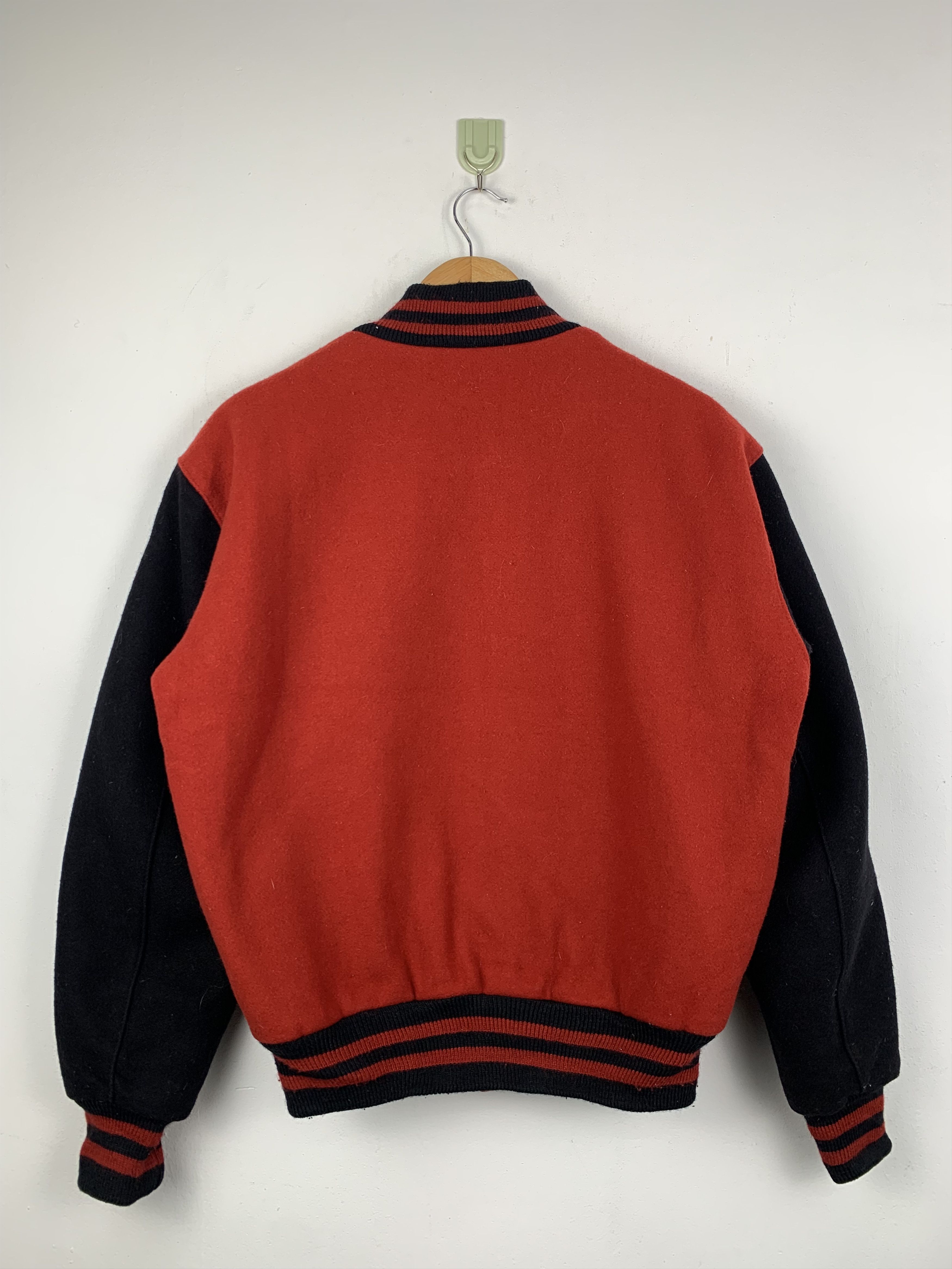 Vintage Vintage 70s Bush Keller Wool Varsity Jacket Red V0532 Size US S / EU 44-46 / 1 - 3 Thumbnail