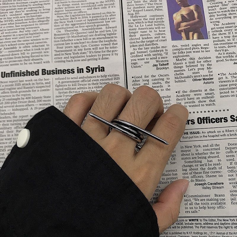 Jewelry Modern Jewelry Rings Open Size Chrome Ring (Size 7-13) Size ONE SIZE - 3 Thumbnail