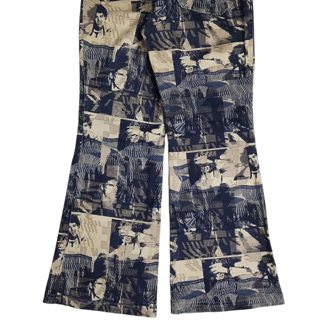 Hysteric Glamour × Le Grande Bleu (L.G.B.) × Tornado Mart Ba Tsu Over Print Flare Pants Size US 29 - 5 Thumbnail