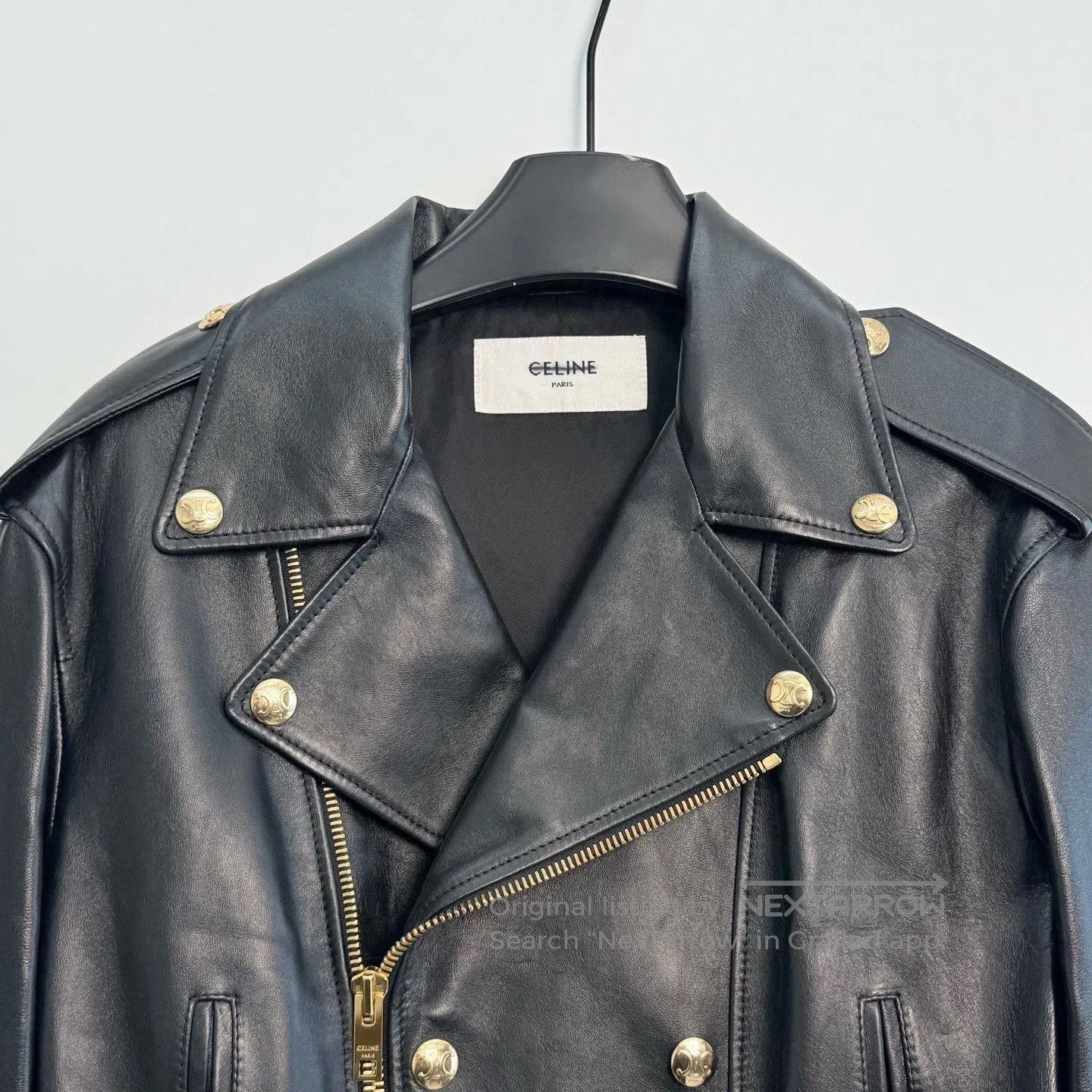 Celine CELINE SS23 Solid Zip Trapezoid Collar Leather Jacket. Size XS / US 0-2 / IT 36-38 - 2 Thumbnail