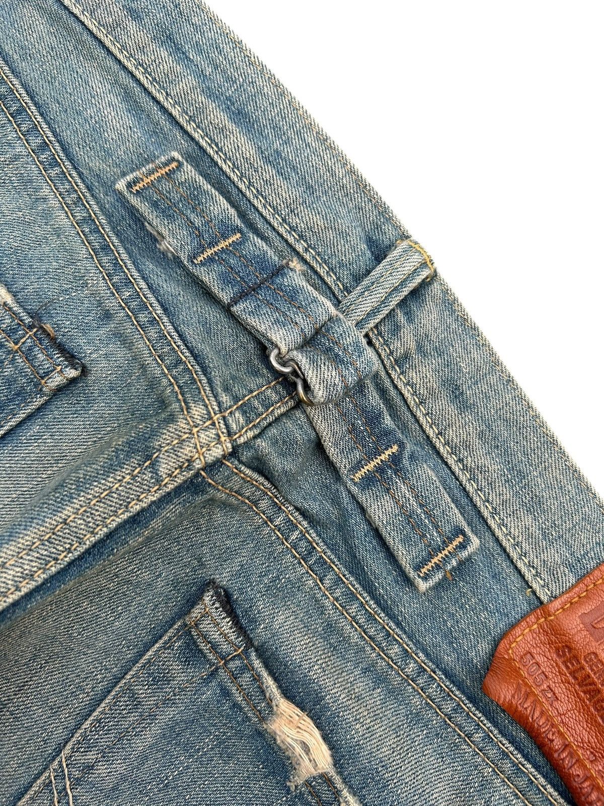 Kapital Vintage Edwin 505ZX Selvedge Buckle Back Distressed Denim Size US 32 / EU 48 - 5 Thumbnail