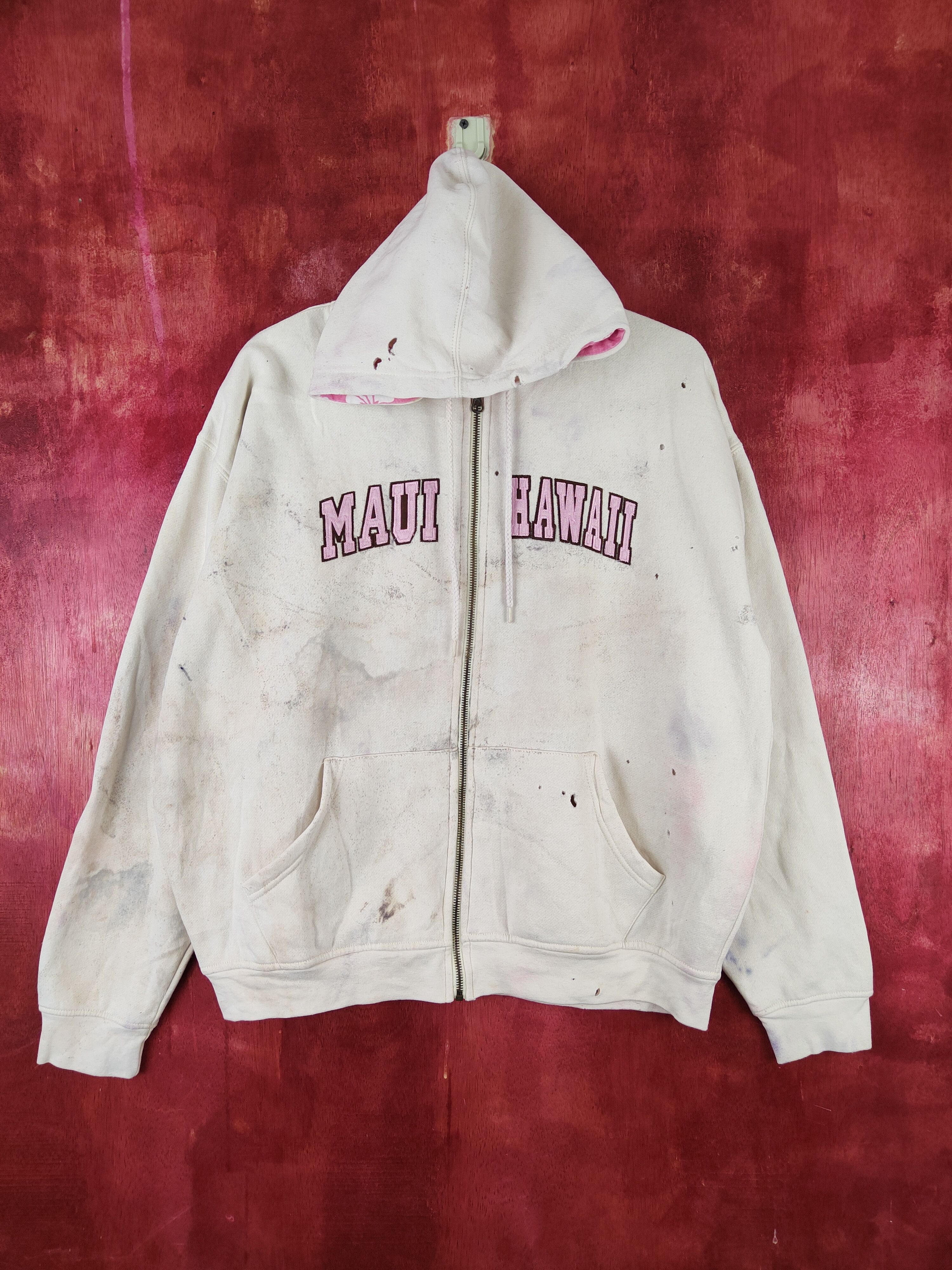 Japanese Brand × Vintage Japanese Brand Ivory Maui Hawaii Hoodie Sweaters #S1861 Size XL / US 12-14 / IT 48-50 - 1 Thumbnail