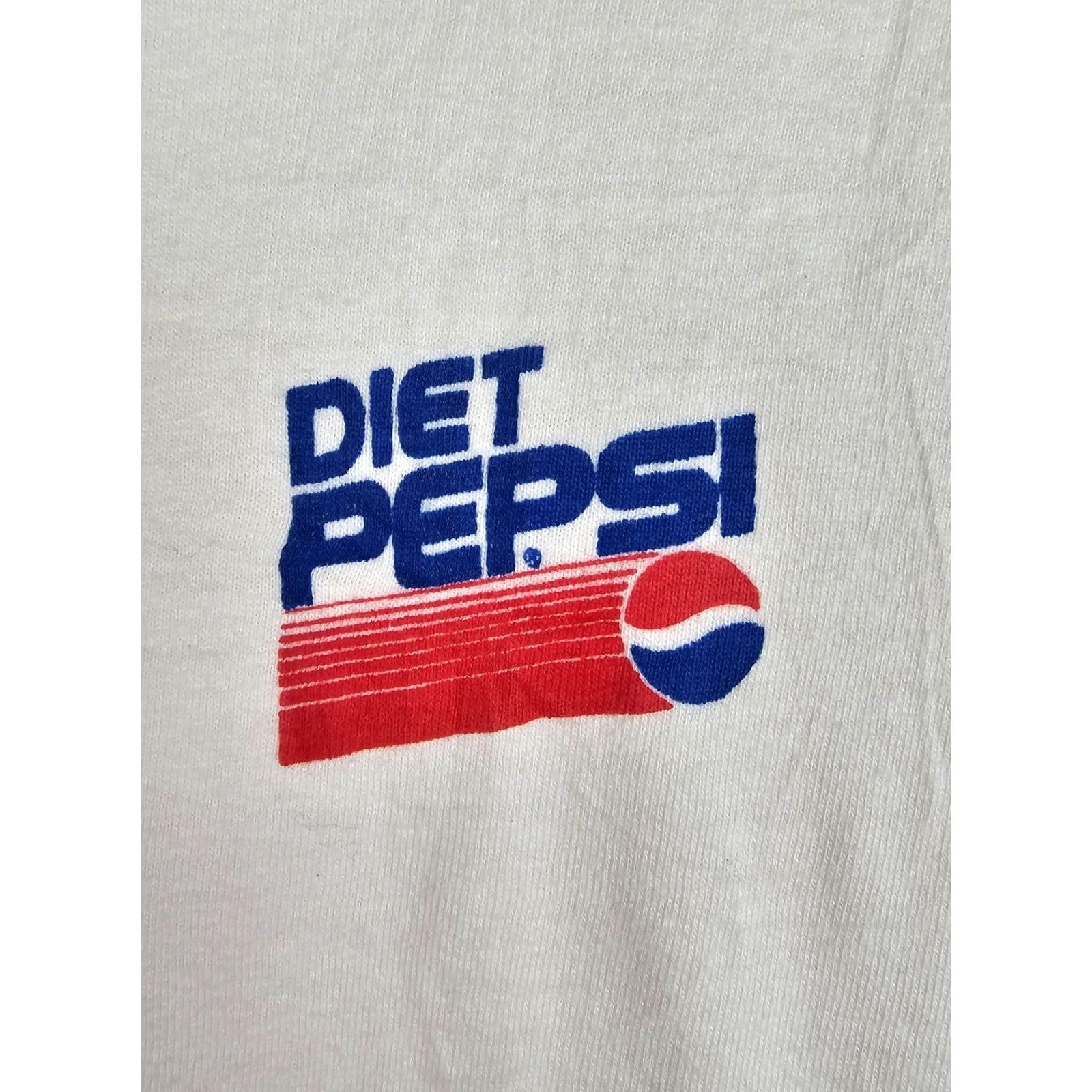Hanes VINTAGE 90' DIET PEPSI COMPANY PROMO WHITE SINGLE STITCH COTTON T-SHIRT SZ LARGE Size US L / EU 52-54 / 3 - 2 Thumbnail