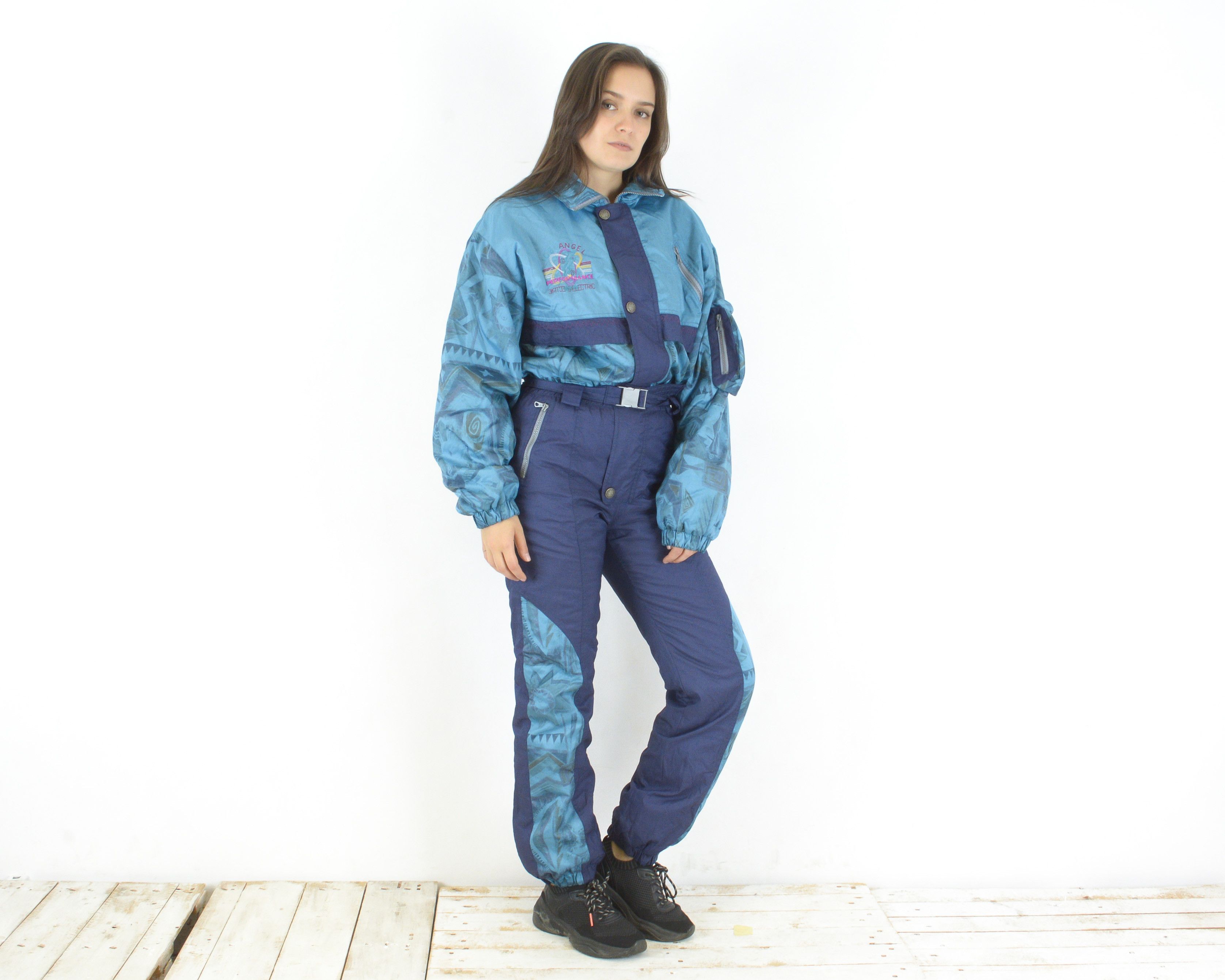Vintage Save The Planet Ski Suit Women M Jumpsuit Overalls Coveralls Size 32" / US 10 / IT 46 - 2 Thumbnail