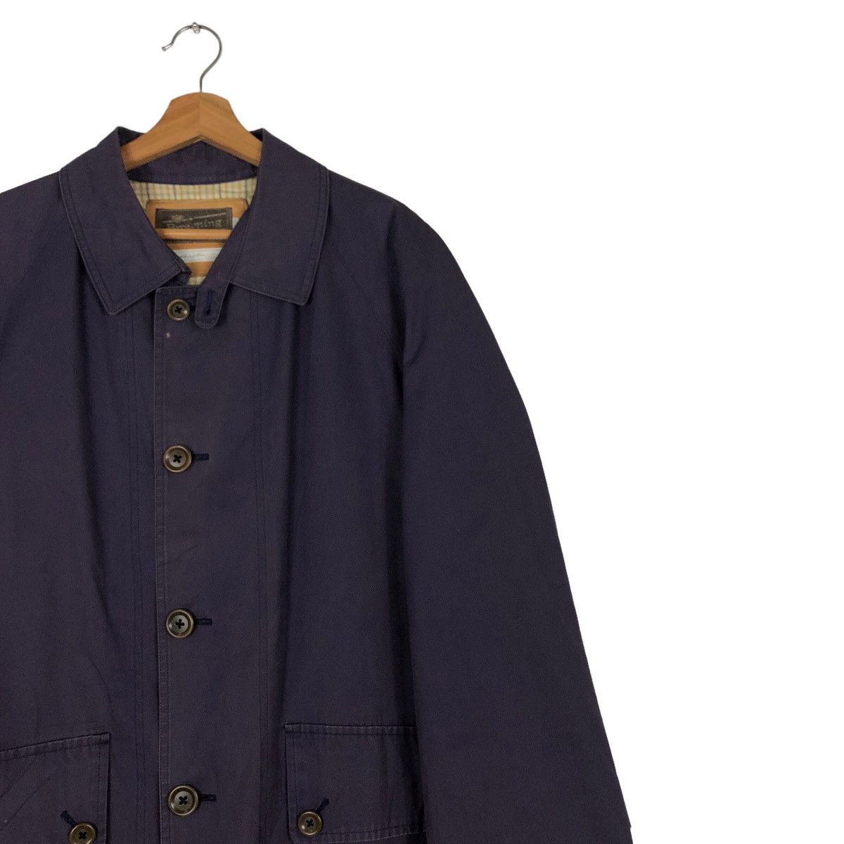 Japanese Brand 🔥Vintage Chore Long Jacket Biker Browning Blanket Tartan Size US M / EU 48-50 / 2 - 7 Thumbnail