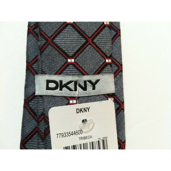 DKNY DKNY MENS NEW GRAY 95%SILK 2%WOOL PLAID TIE WIDTH: 3" Size ONE SIZE - 2 Thumbnail