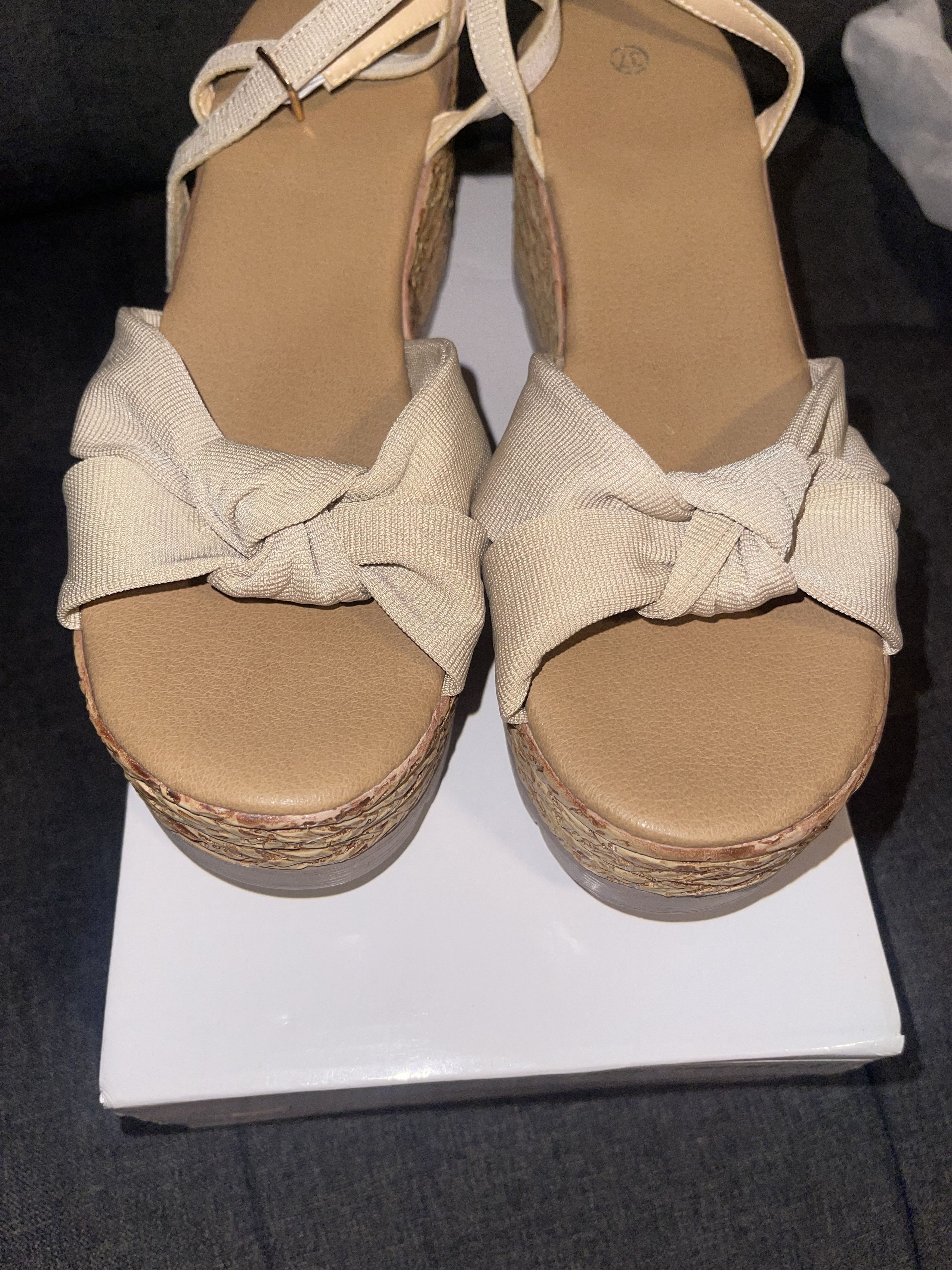 Other Women’s Beige Platform Sandals Size US 6.5 / IT 36.5 - 4 Thumbnail