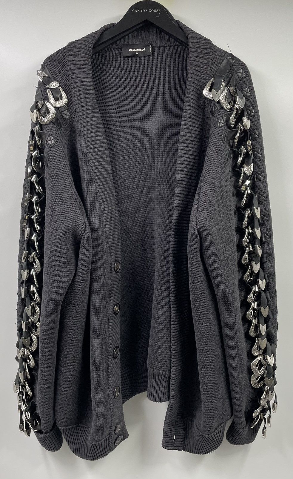 Dsquared2 DSQUARED2 SS18 Buckle Knitted Grey Oversized Cardigan M Size US M / EU 48-50 / 2 - 14 Thumbnail