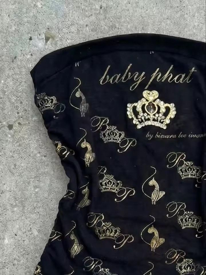 Other Y2K Hot Crop Top Crown Print Vintage Style Size S / US 4 / IT 40 - 2 Thumbnail