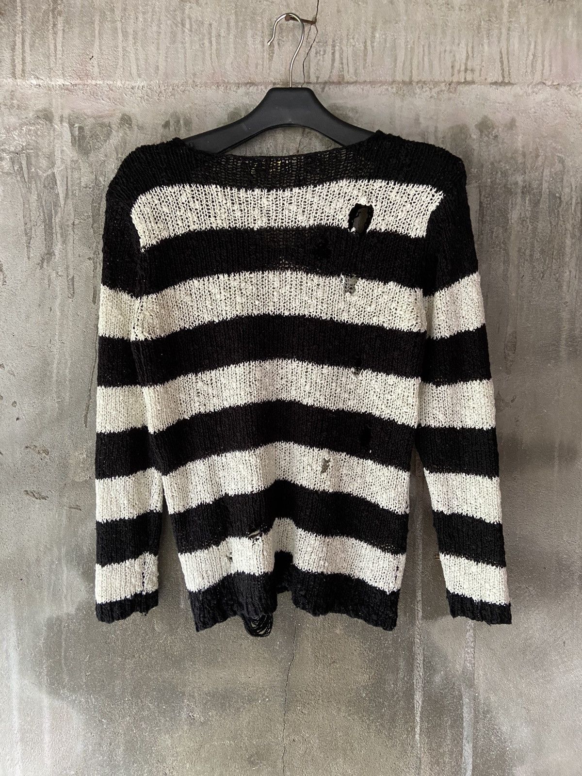 Isamu Katayama Backlash JAPANESE PUNK STRIPED DISTRESSED KNIT Size US S / EU 44-46 / 1 - 14 Thumbnail