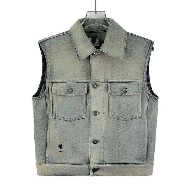 Dior Dior Yellow Denim Vest with Bee Embroidery. Size US S / EU 44-46 / 1 - 1 Thumbnail
