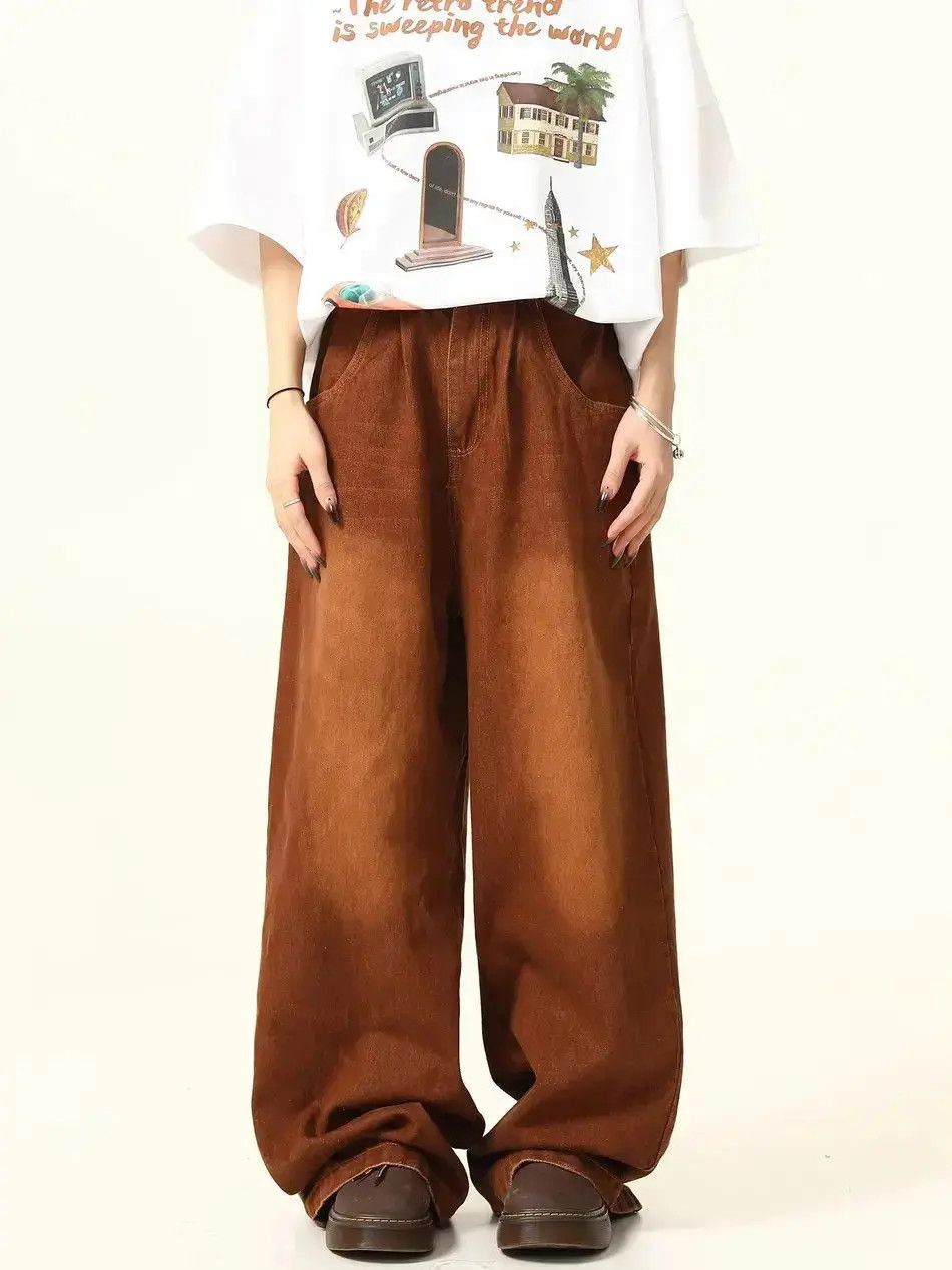 Japanese Brand Retro loose wide leg jeans Size US 32 / EU 48 - 6 Thumbnail
