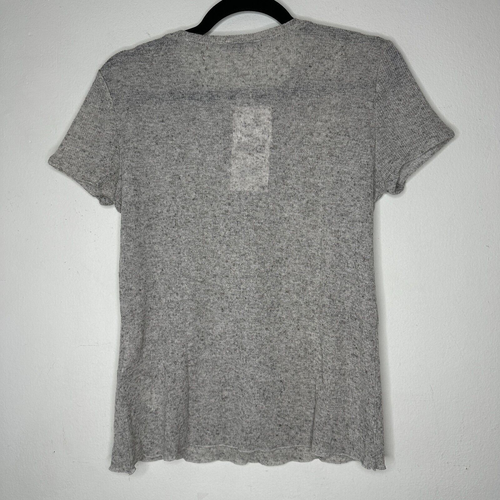 Zara NWT Zara Heathered Gray Short Sleeve Henley Shirt Top L Size L / US 10 / IT 46 - 7 Thumbnail