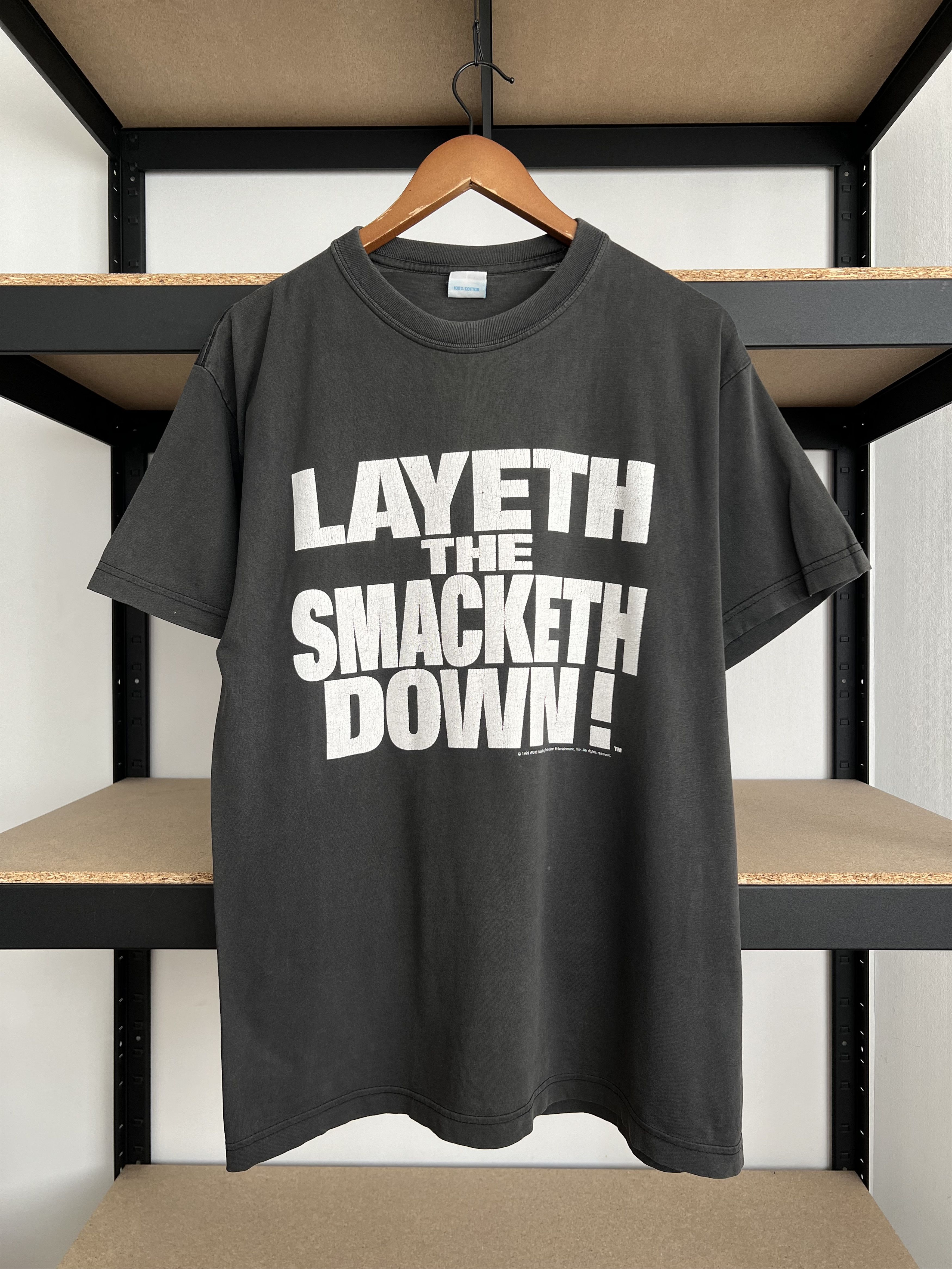 WWE Vintage 1999 The Rock WWE Layeth The Smacketh Down Candy Ass Size US L / EU 52-54 / 3 - 3 Thumbnail