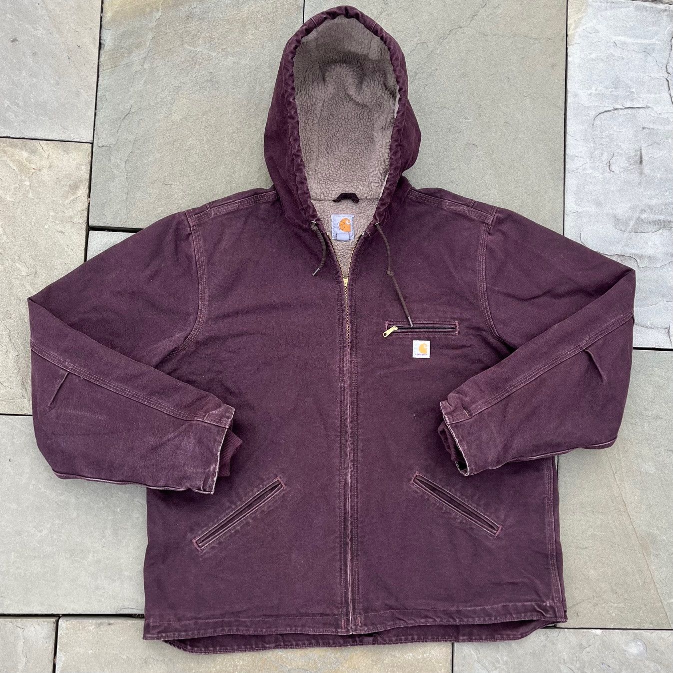 image of Carhartt Sherpa Lined Womens Detroit Jacket, Purple, XL in Deep Purple