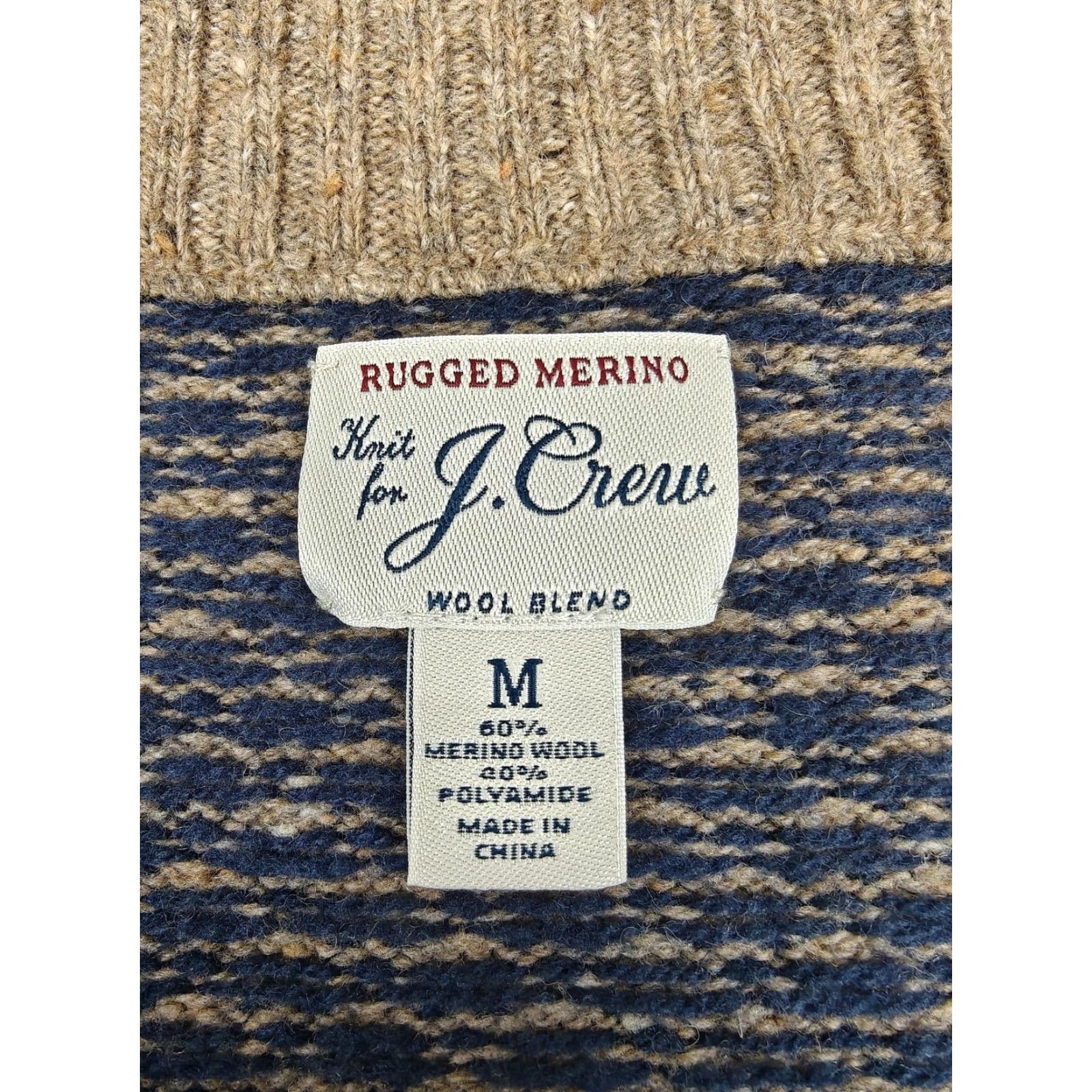 J.Crew J.CREW Sweater Mens Medium Beige Merino Wool 1/4 Zip Mock Neck Knit Pullover Size US M / EU 48-50 / 2 - 3 Thumbnail