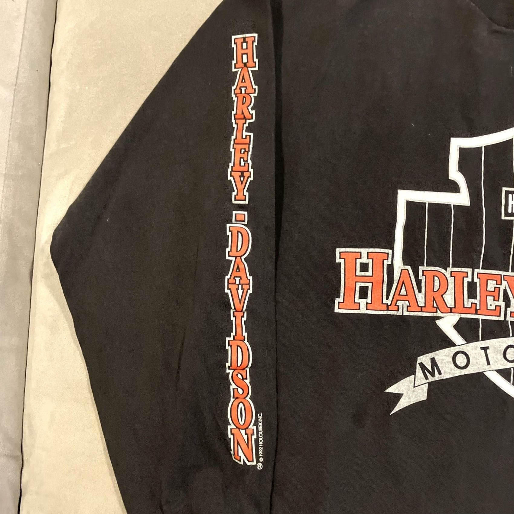 Harley Davidson VINTAGE Harley-Davidson Single Stitch Long Sleeve T-Shirt L Men Black 1990s 1992 1993 Motorcycles Crew Neck Logo Shirt Size US L / EU 52-54 / 3 - 3 Thumbnail