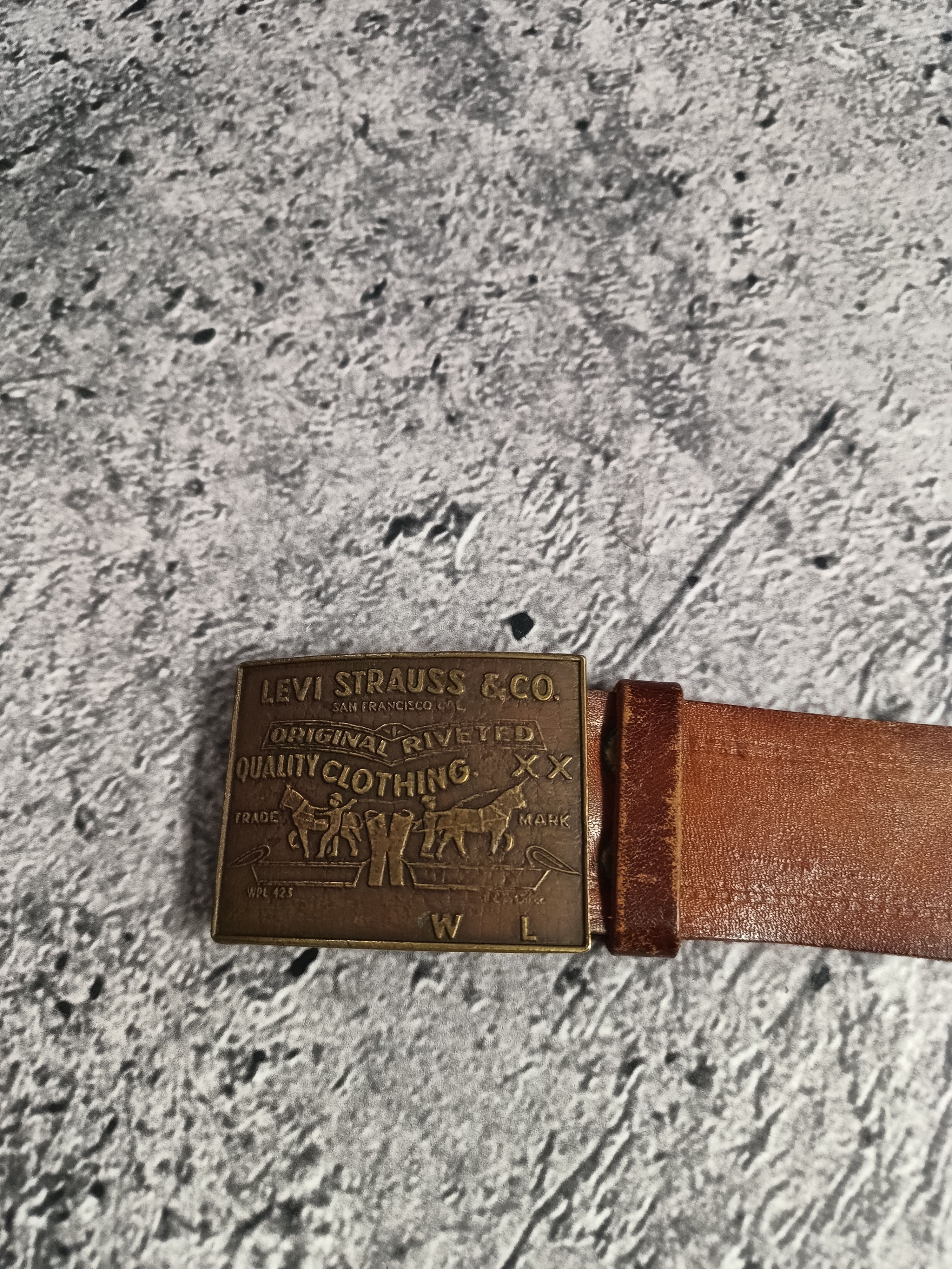 Levi's × Levi's Vintage Clothing × Vintage Vintage Levis Belt 80s 90s Brown Buckle Metal Size 42 - 3 Thumbnail