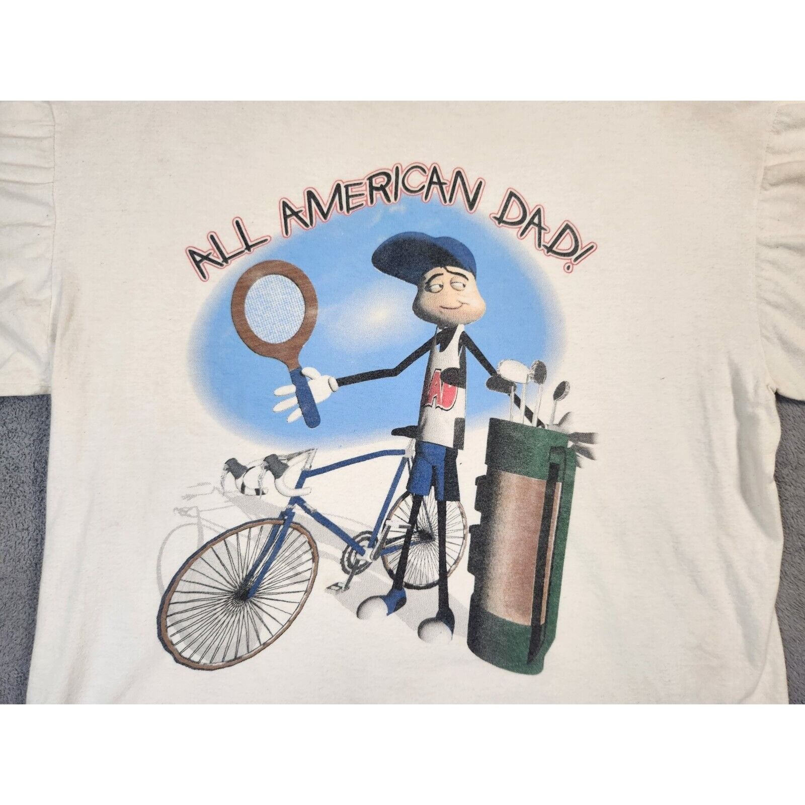 Tultex VINTAGE Funny Novelty Shirt Adult Mens XL White All American Size US XL / EU 56 / 4 - 2 Thumbnail
