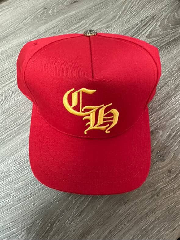 Red Chrome hearts hat