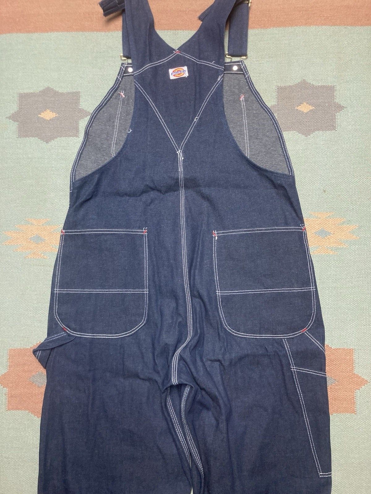 Vintage 80s dickies denim overalls NOS raw denim farm made USA 38x34 Size US 38 / EU 54 - 7 Thumbnail