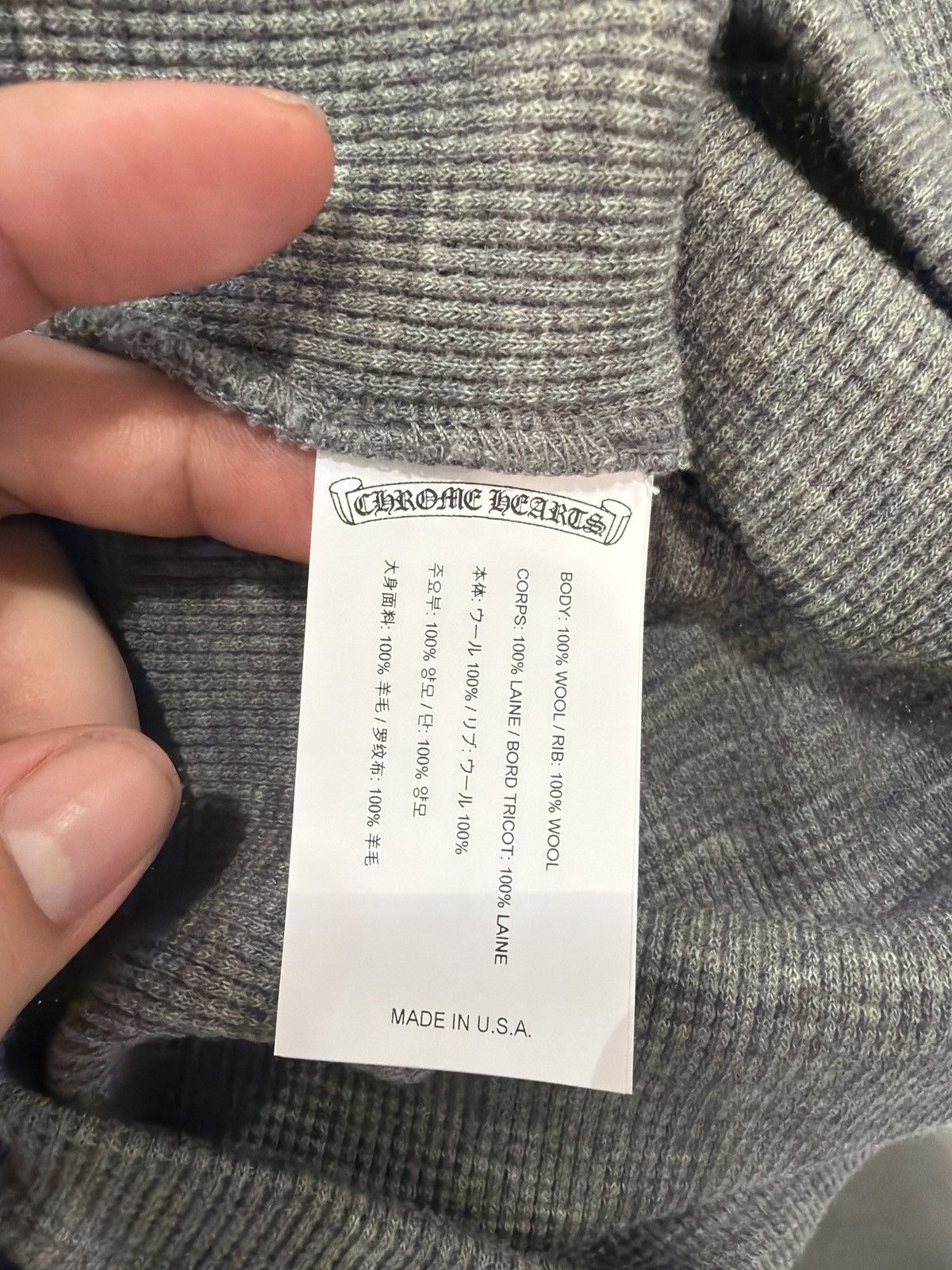 Chrome Hearts Chrome Hearts Embroidered Silver Button Grey Henley L/S Size US S / EU 44-46 / 1 - 4 Thumbnail