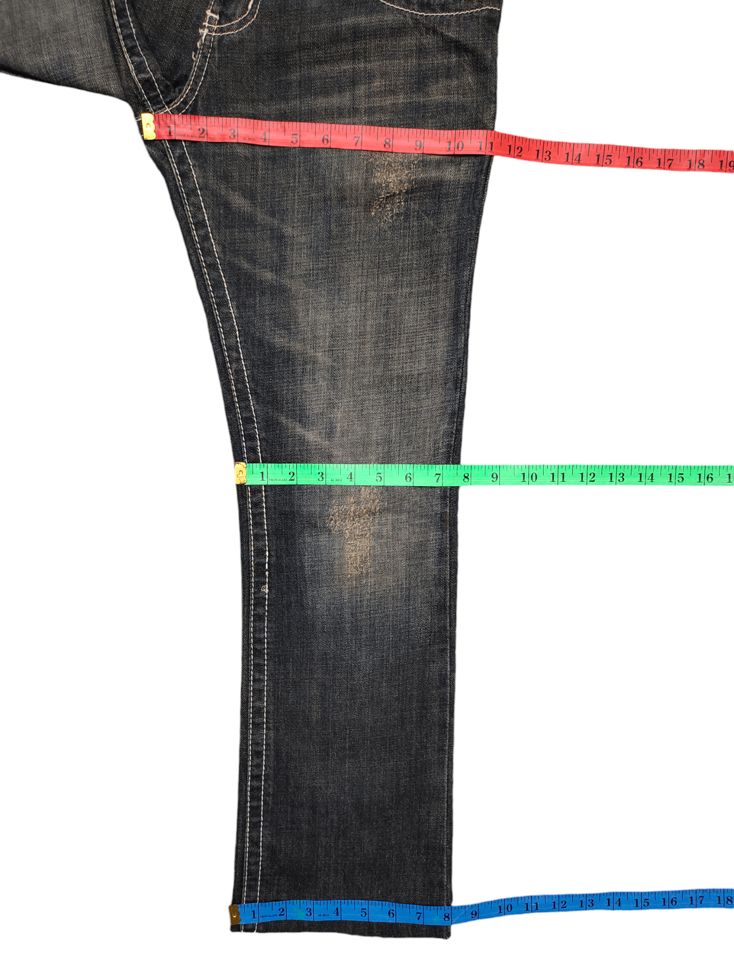 semanticdesign Flare Jeans Semantic Design Gun Embroidered Distress Bootcut Size US 31 - 14 Thumbnail