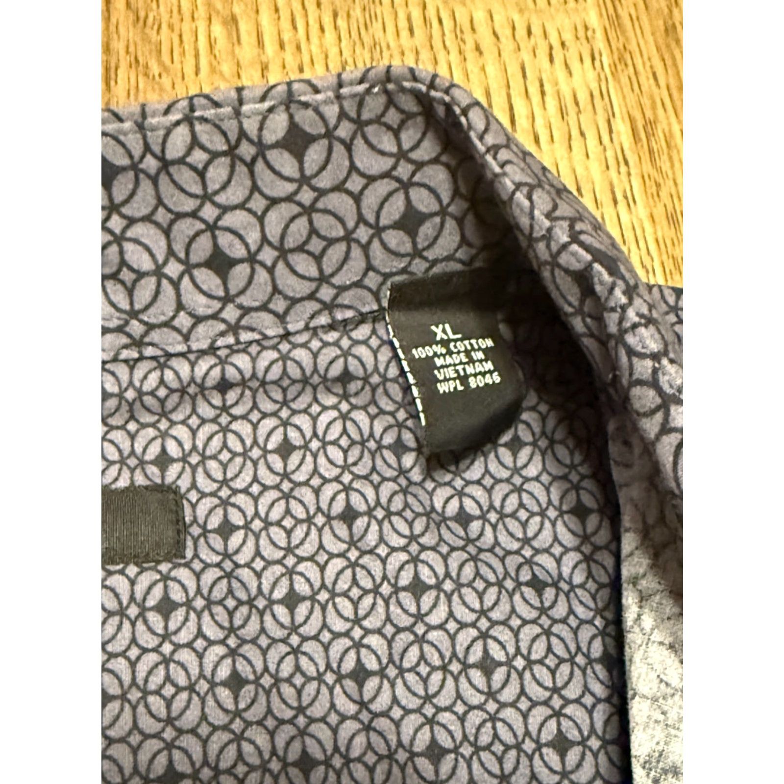Alfani Alfani Shirt Men's XL Grey Black Long Sleeve Button Up Shirt Allover Print Size US XL / EU 56 / 4 - 6 Thumbnail