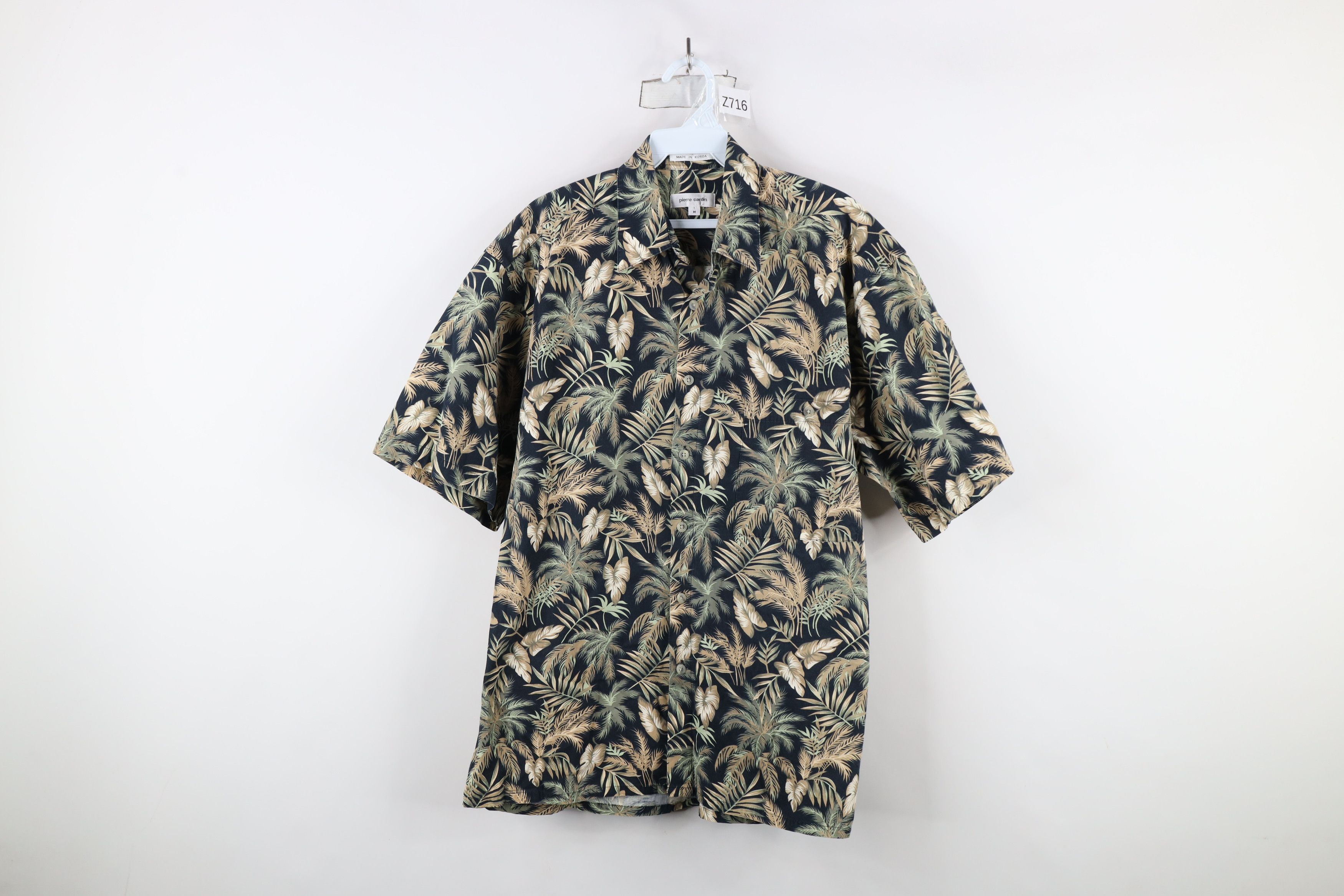 Pierre Cardin × Vintage Vtg 90s Pierre Cardin Palm Tree All Over Print Button Shirt Size US M / EU 48-50 / 2 - 1 Thumbnail