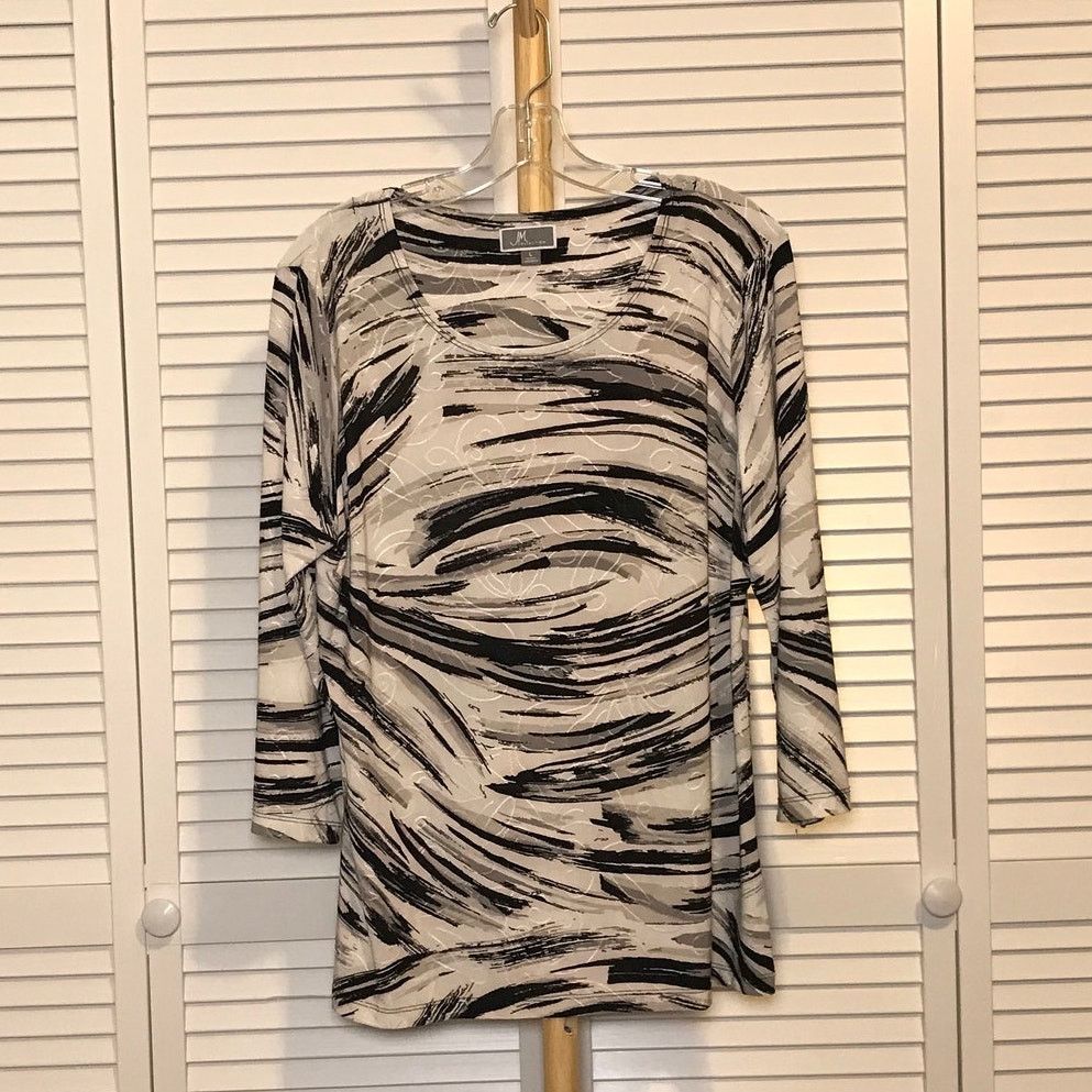 Other JM Collection Abstract Textured Scoop 3/4 Sleeve Blouse L Size L / US 10 / IT 46 - 1 Thumbnail