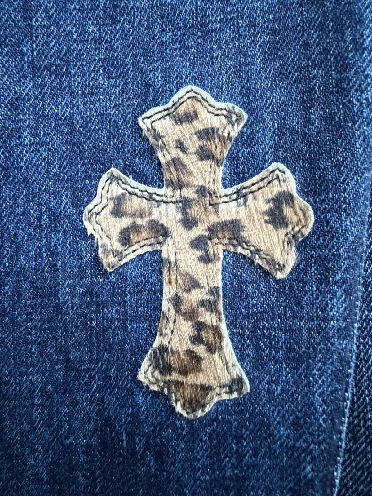 Chrome Hearts Chrome Hearts Turbo Diesel Cheetah Cross Patch Blue Jeans Size US 32 / EU 48 - 24 Thumbnail