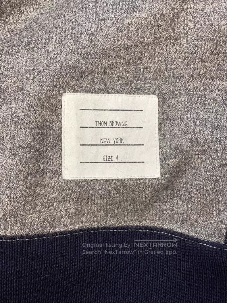 Thom Browne Thom Browne Gray and Beige Color Block Four-Stripe Wool Ro Size US XL / EU 56 / 4 - 5 Thumbnail