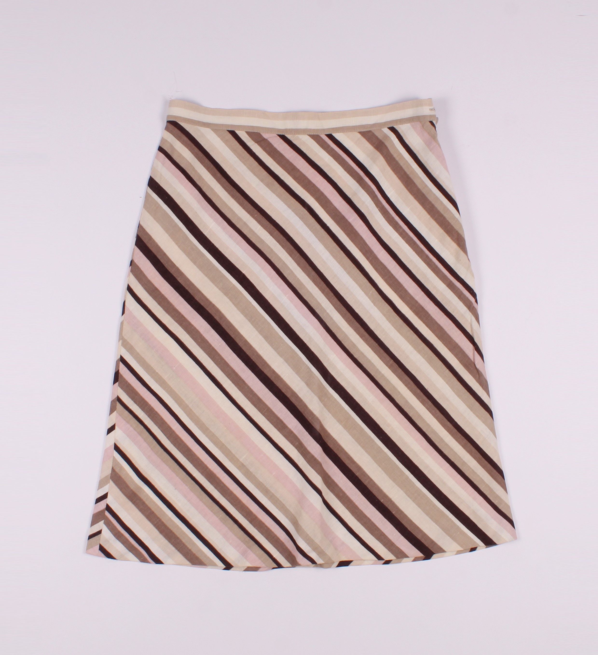 Max Mara × Vintage Vintage Max Mara Linen Blend A-Line Midi Skirt Size 25" / US 0 / IT 36 - 4 Thumbnail