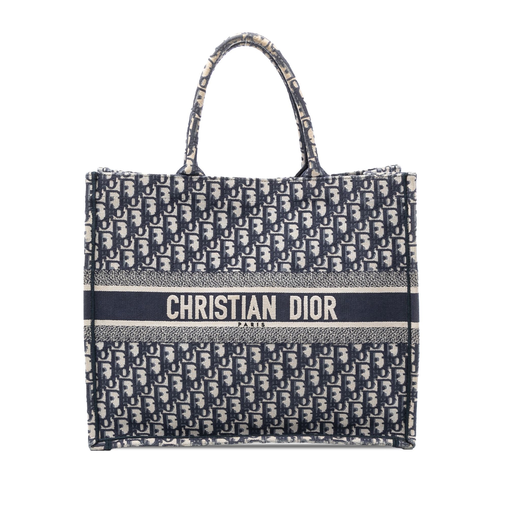 Dior Dior Large Oblique Embroidered Canvas Book Tote Size ONE SIZE - 1 Thumbnail