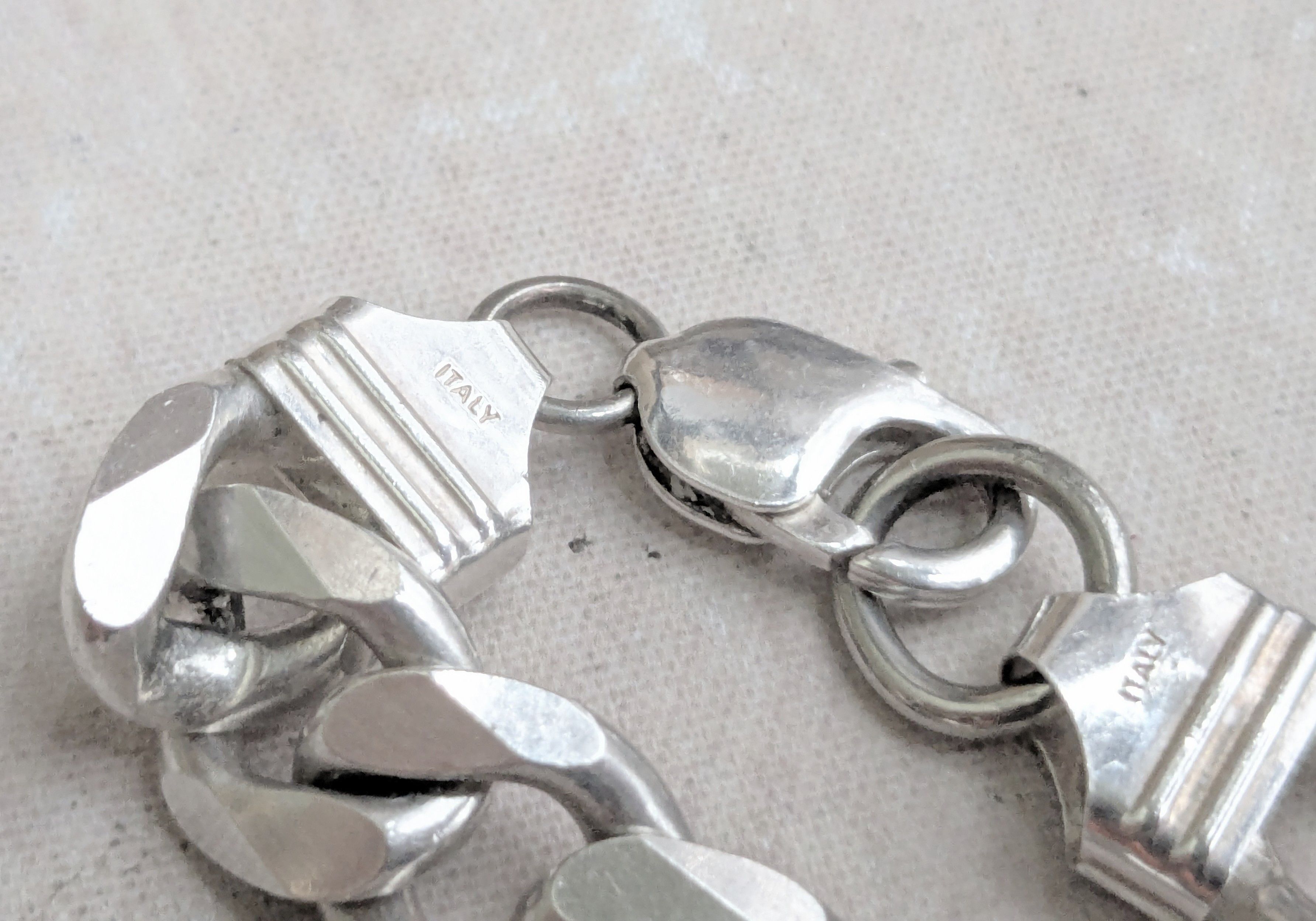 Jewelry Vintage Sterling Silver Bracelet Cuban Link Chain 8.5 Size ONE SIZE - 9 Thumbnail