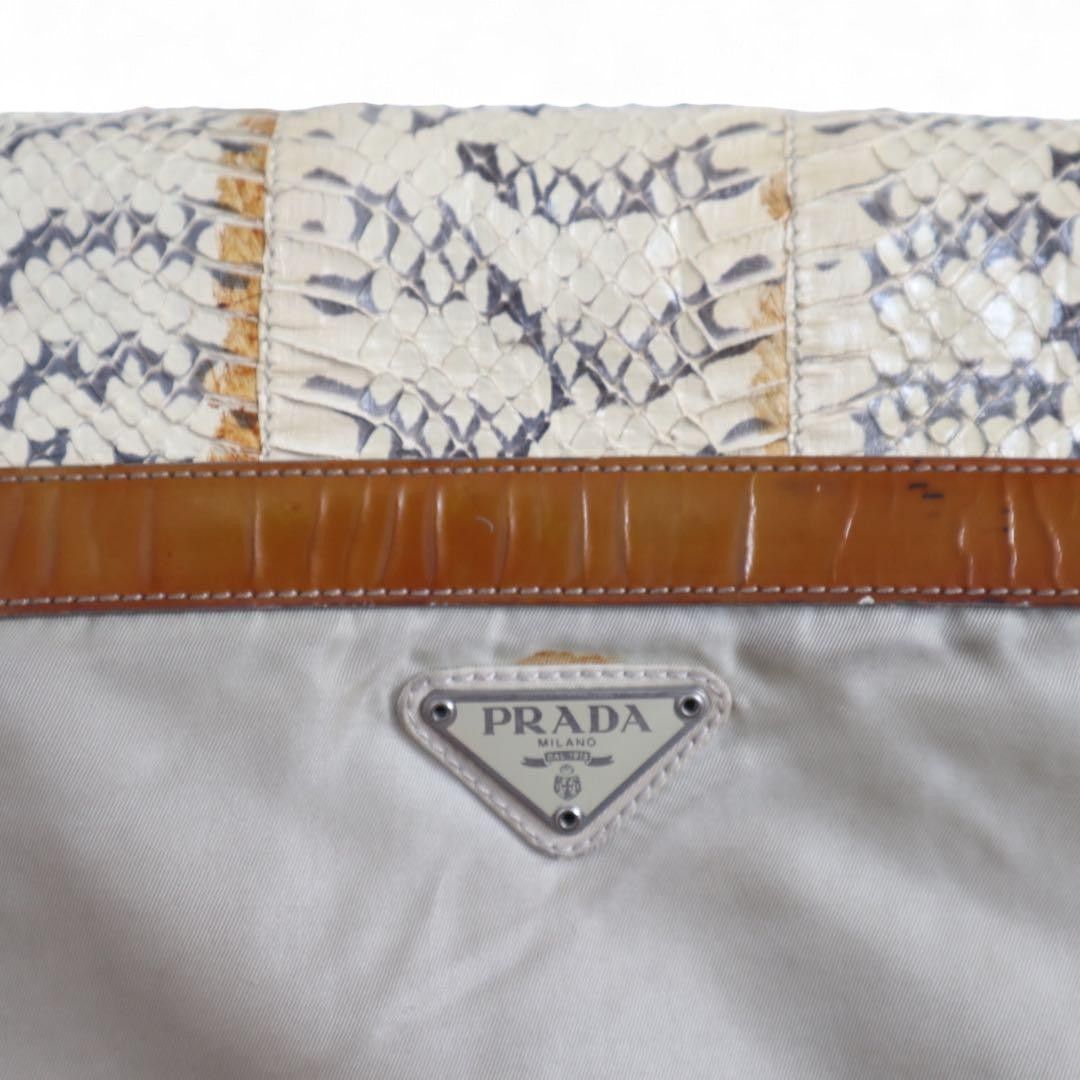 Prada Prada - Shoulder Bag Beige Leather Brown Triangle Logo Plate Size ONE SIZE - 10 Thumbnail