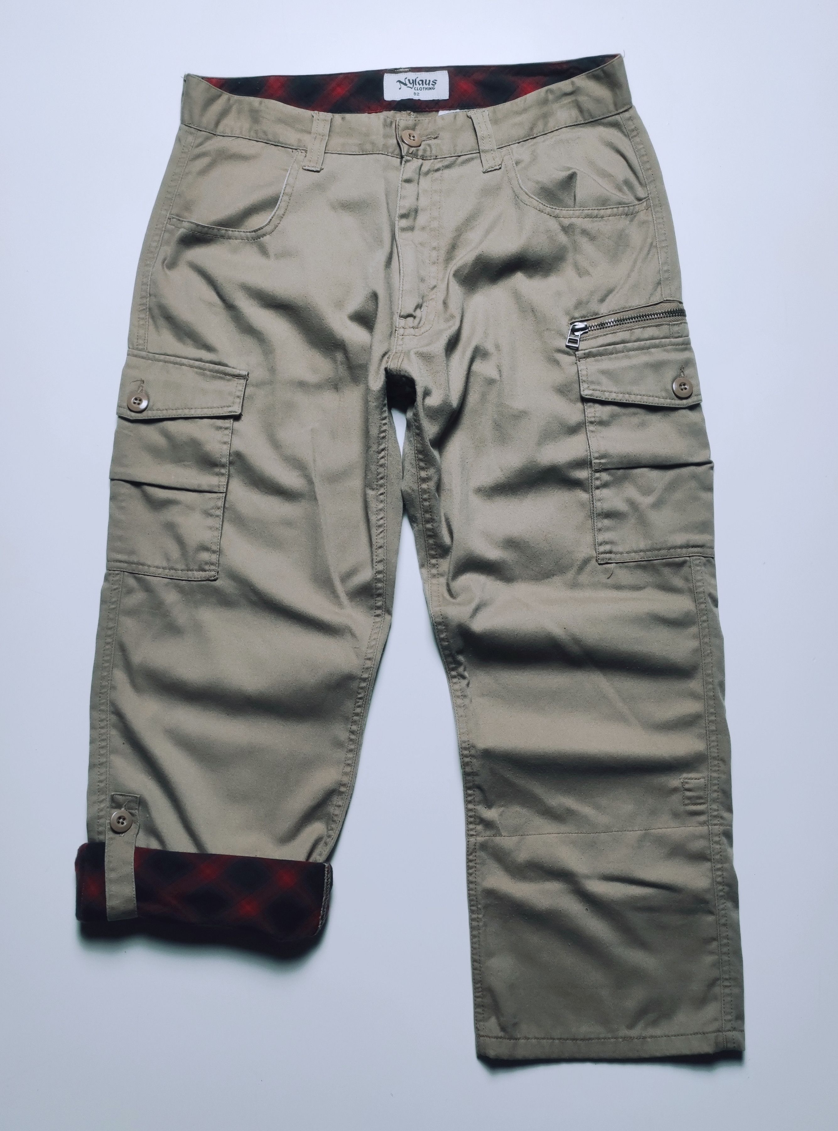 Japanese Brand Nylaus Punk Inspired Multipocket Cargo 4/5 Pants Size US 31 - 1 Thumbnail