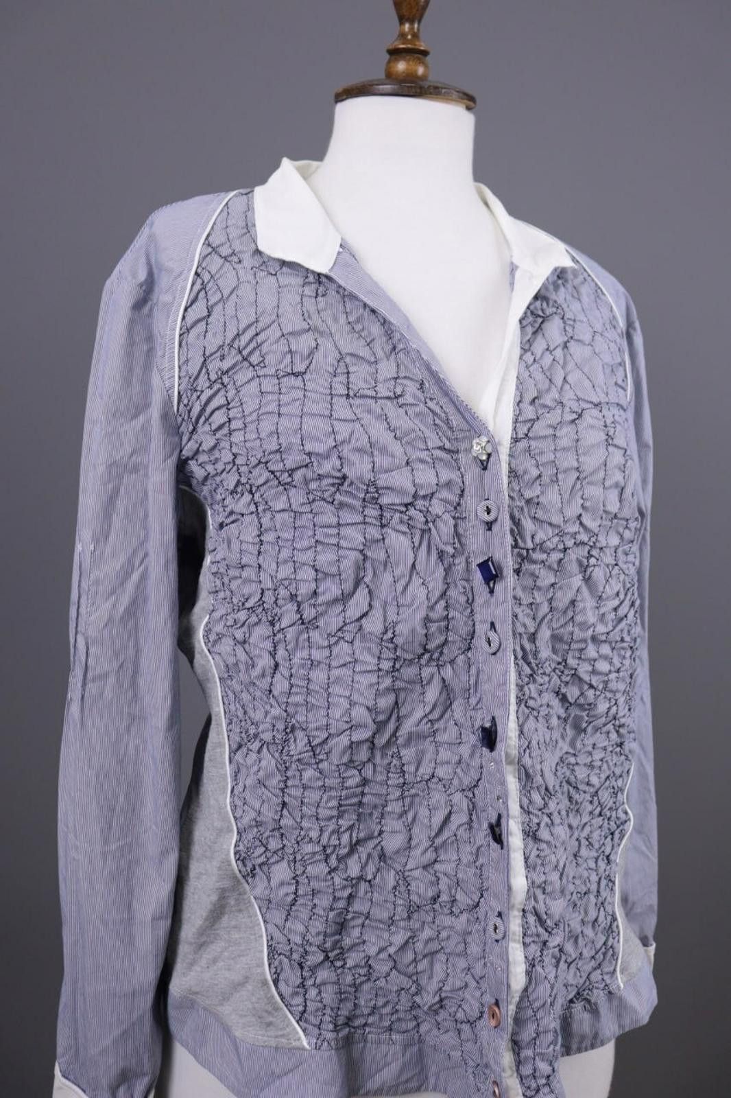 Designer Bottega Gray Designer Lagenlook Shirt Blouse Tunic Size XL Size XL / US 12-14 / IT 48-50 - 5 Thumbnail