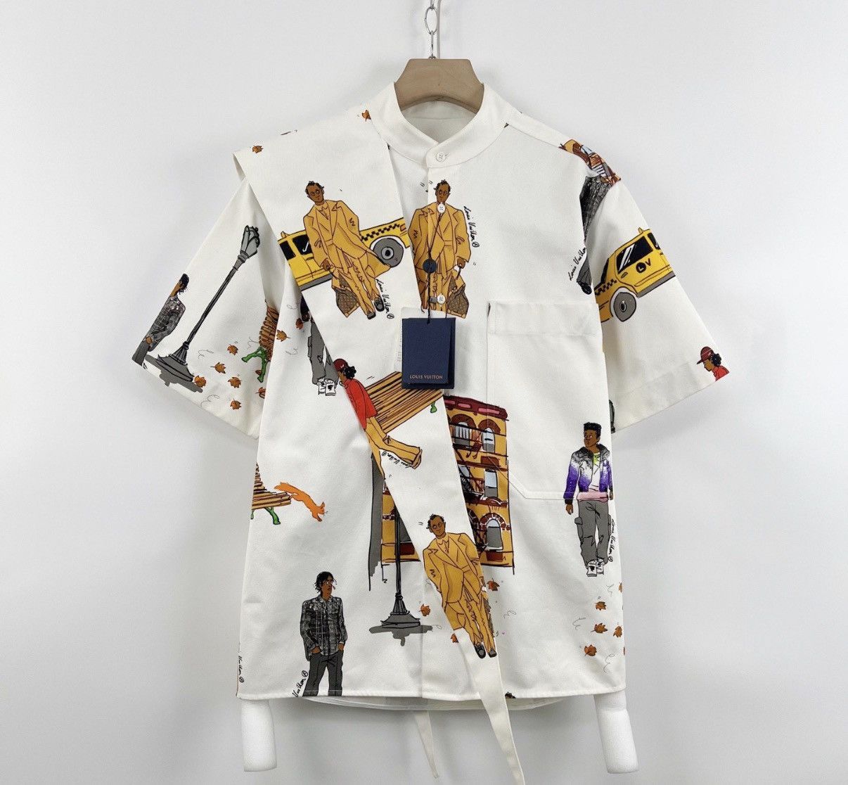 Louis Vuitton White Graphic Short Sleeve Shirt Size US S / EU 44-46 / 1 - 1 Thumbnail