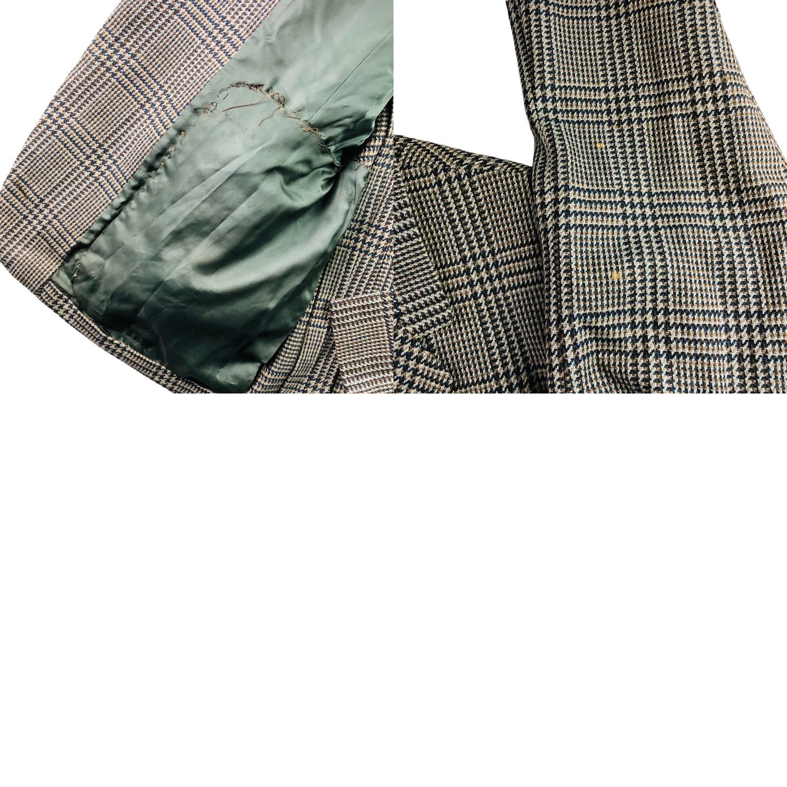 Vintage VINTAGE Oxxford Clothes Blazer Men 44 Long Wool Tweed Houndstooth Plaid 2-Button Jacket Mens Size 44R - 9 Thumbnail