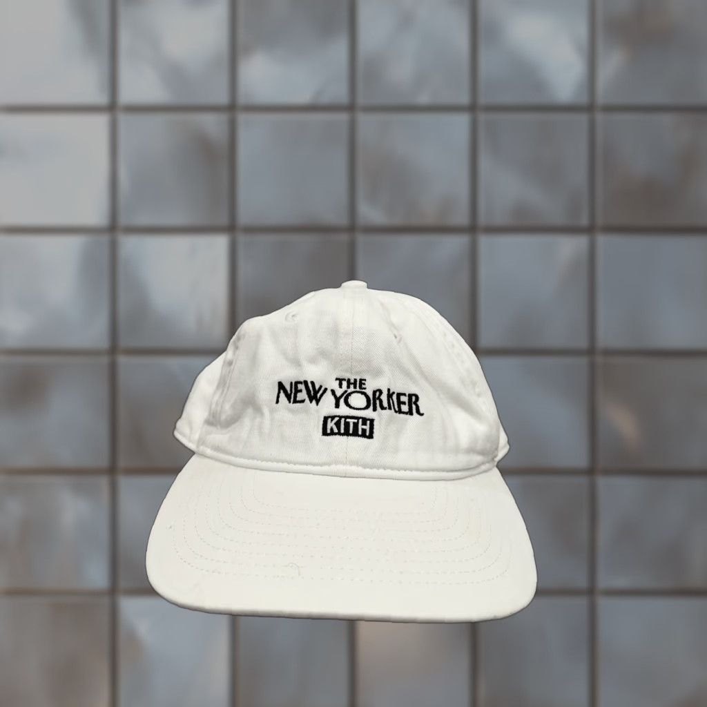 Kith KITH CAP Embroidered Baseball Dad Hat The New Yorker Adjustable Unisex Adults White Cotton Canvas Vintage No Size ONE SIZE - 1 Thumbnail